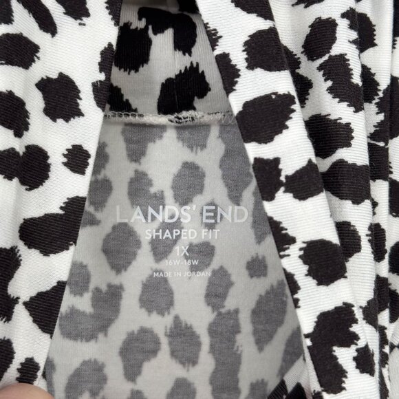 Lands End Womens Leopard Print Long Sleeve Turtleneck Top size 1X shaped fit - Picture 3 of 12